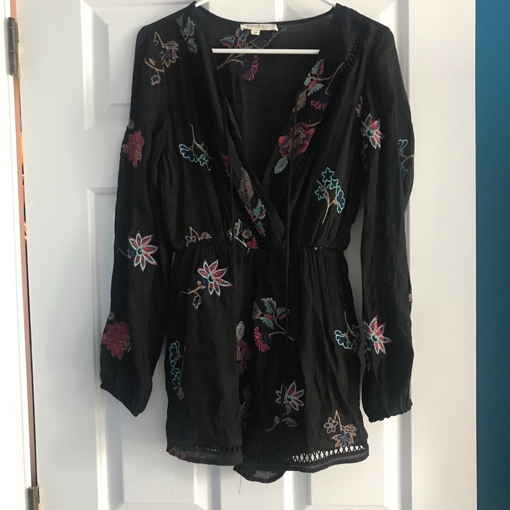 Black romper long sleeve dress